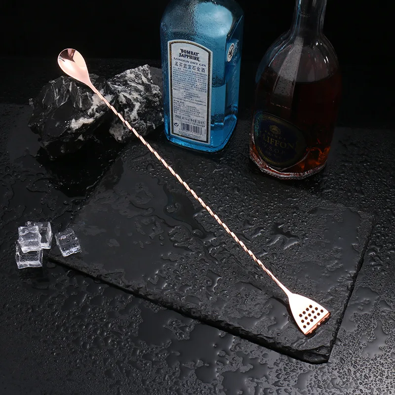 Stainless Steel Spiral Handle Cocktail Spoon Bartender Mixing Spoon Drink Shaker Muddler Stirrer Bar Barware Kitchen Accessories