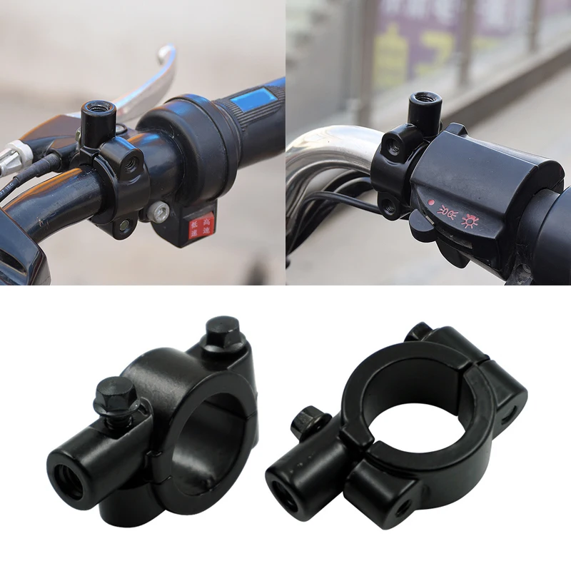 

Motorcycle Rearview Handlebar Mirror Mount Holder Adapter Clamp Base 8mm 10mm 7/8" Black Aluminum Universal Motorcycle Tool