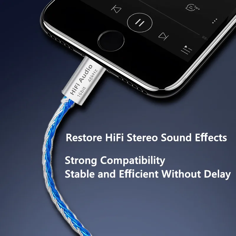 Headphone Amplifier Cable VAOLRO AB136D USB Type-C to 3.5mm 16Bit/48KHz HiFi Audio Decoder IEM AMP Mobile Phone Adapter DAC Chip