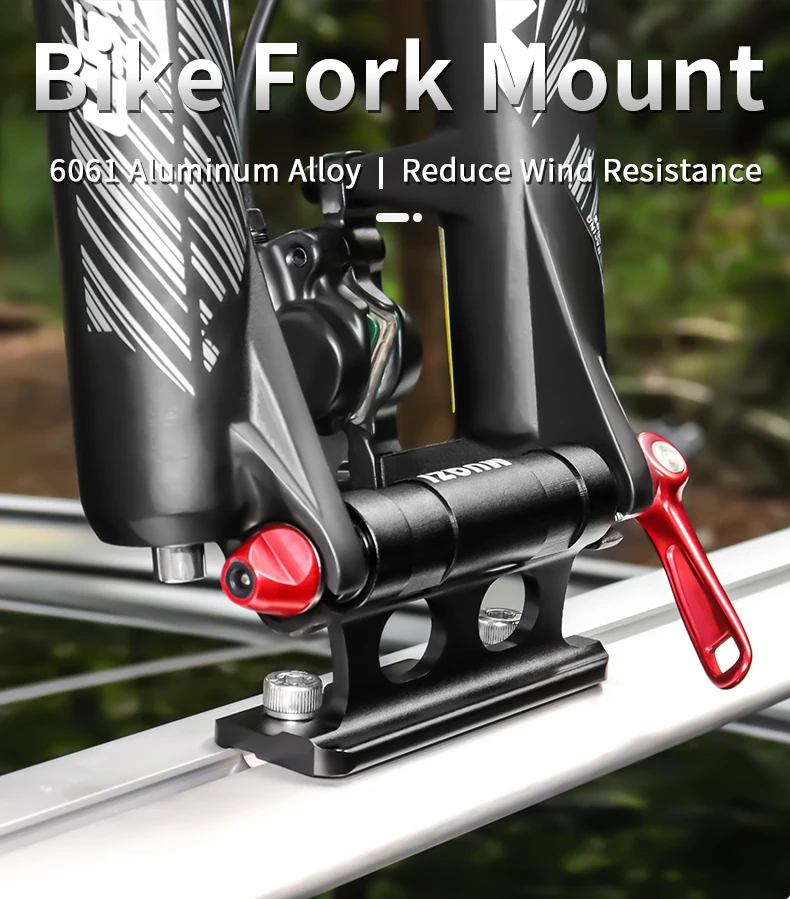 Description Picture 2 of itemMUQZI Bike Car Carry Mount Rack MTB Road Bicycle Quick Release Thru Axle Carrier Fork Mount Car Roof Rack Bracket