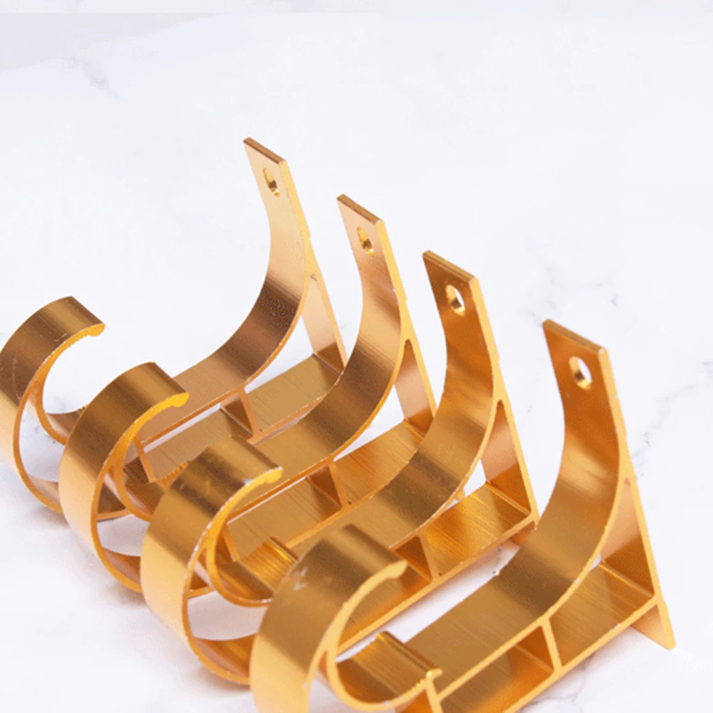 Aluminium Alloy Ceiling Curtain Rod Brackets Hooks Modern Window-Dressing Home Decor Wine Red