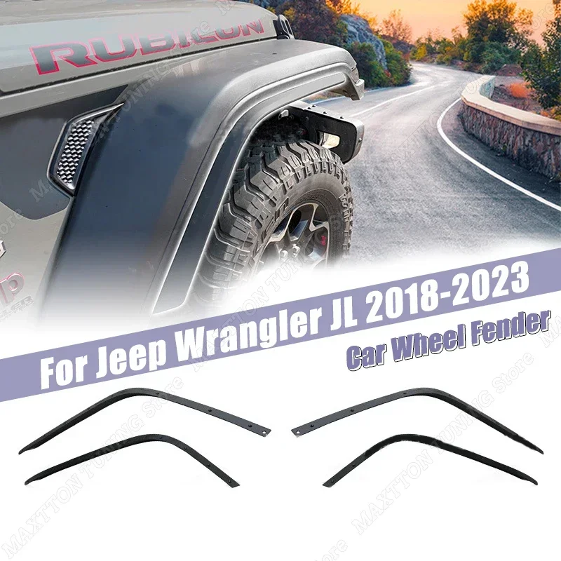 

Front Rear Car Wheel Fender Flares Arch Mud Flaps Mudguard Splash Extensions Strips Body Kits for Jeep Wrangler JL 2018-2023