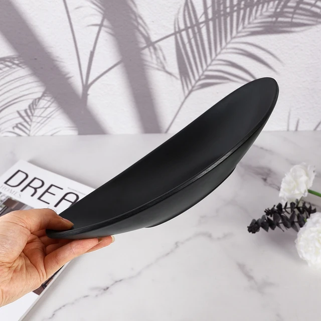 Vassoio Portaoggetti Ovale Nero - Per Chiavi, Gioielli, Monete | Design Moderno | Facile Da Pulire - Foto 4