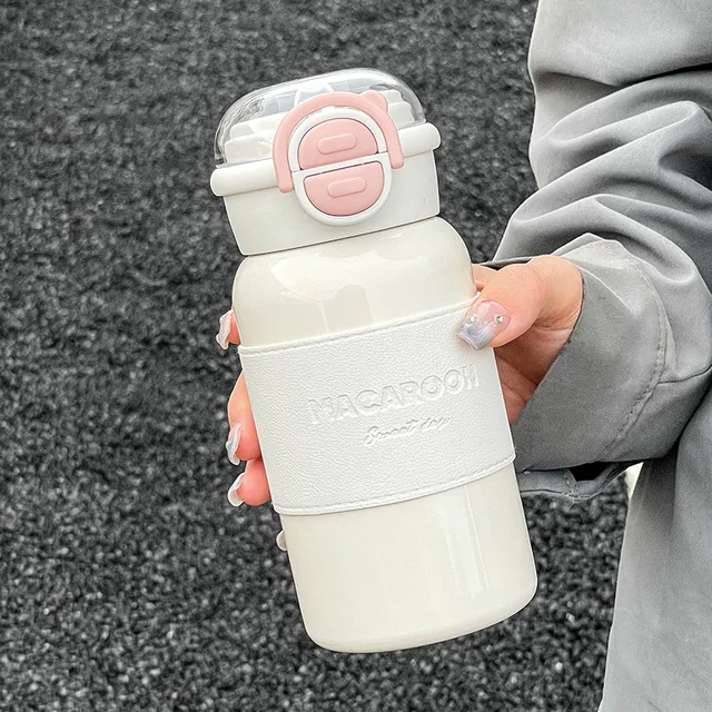 500ml Large Capacity Insulated Bottle with Straw Water Cup Students Simple Double Drinking and Cold Insulation Cup Easy To Carry 2