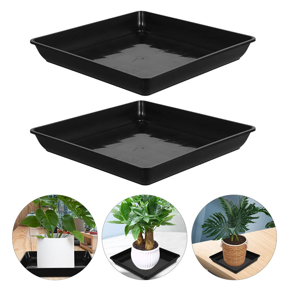 

2 Pcs Flower Pot Base Potted Plant Trays Drainage for Pots Plastic Planter Saucers Indoors No Holes Multicolor Faceplate