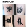 Cute black cat Temporary Tattoo,Lasts To 15 Days New Technology Magic Waterproof Semi Permanent Sticker. 2