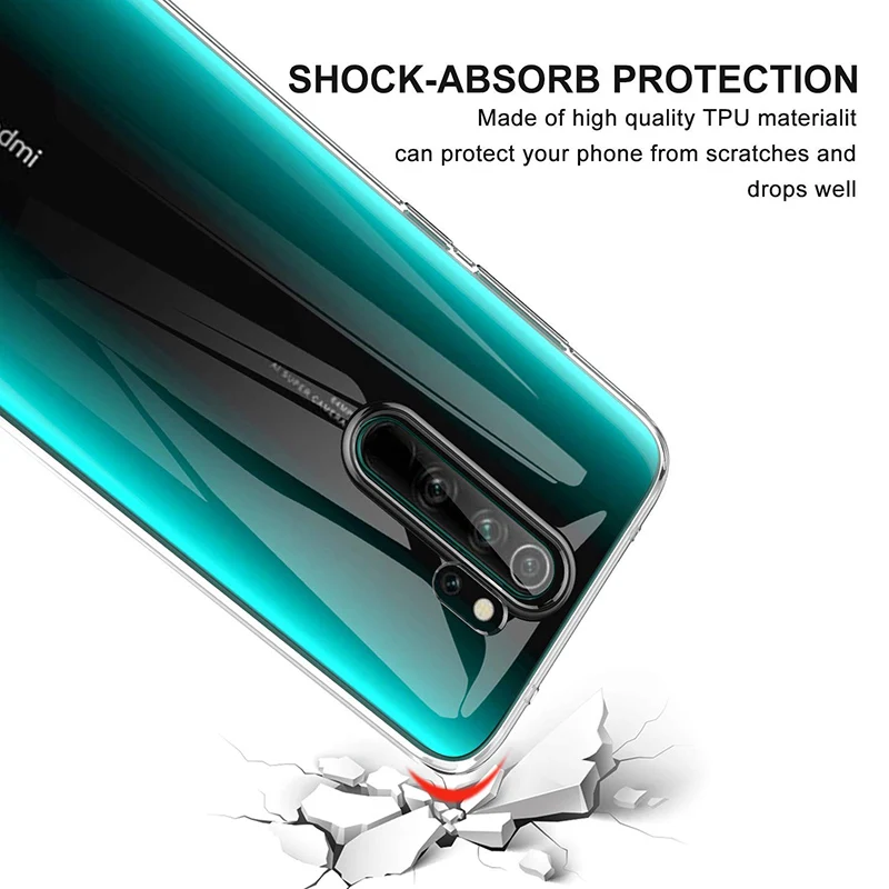 Transparent Shockproof Soft Silicone Phone Case with Clear Back Cover