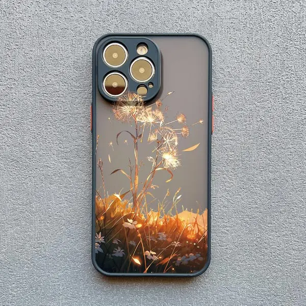 Löwenzahn-Blumen Handyhülle für iPhone 17 16 Pro Max XR XS X 15 14 11 12 13 Mini Pro Max 16 15 14 Plus Stoßfeste Rückabdeckung – Detail 3