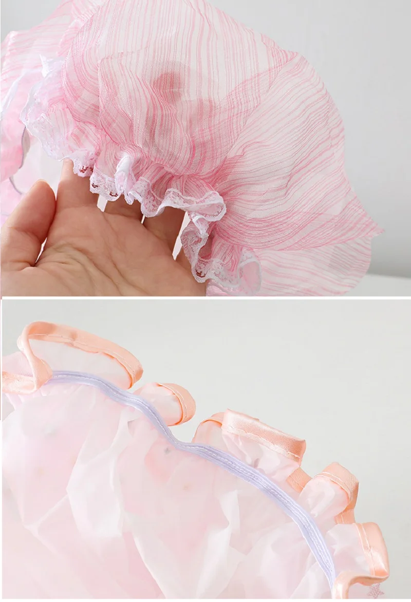 Waterproof Double-Layer Shower Cap Starry Sky Design Fashion Reusable Bathing Hat Kitchen Oil-proof Sanitary Hat Hair Wrap Cute 4