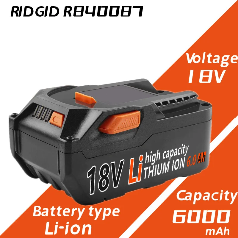 Batteria Di Ricambio 3Rd-Generation Lithium 6000Mah 18V Per Batteria Ridgid 18V Cordless Power Tools Agli Ioni Di Litio R840084 R840087
