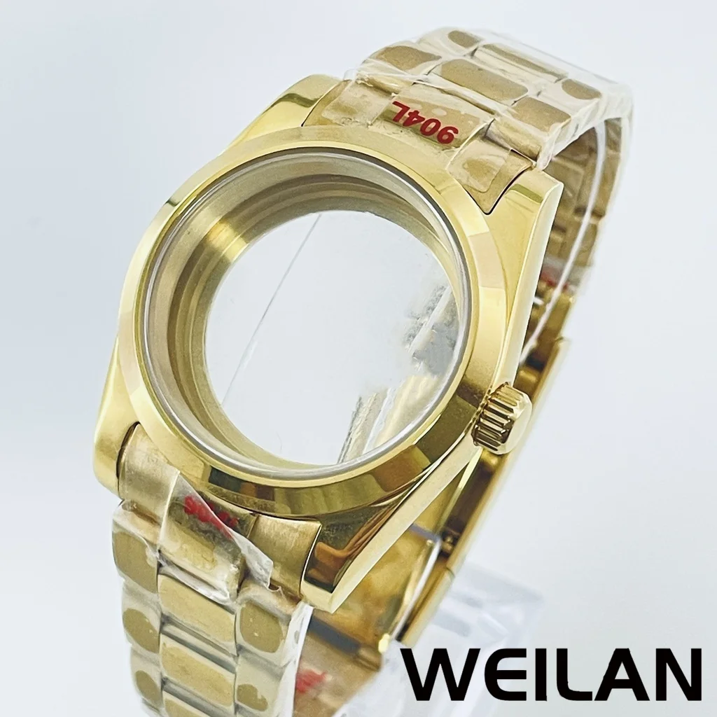 Gold Top Waterproof Watch Case with Sapphire Crystal
