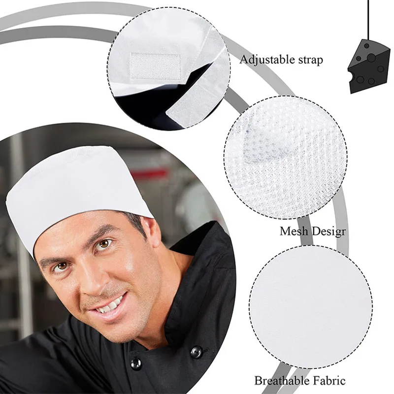 Mesh Top Thick Net Sushi Chef Cap Japanese Korean Style Cuisine Hats Catering kitchen Cook Hat Bakery Cafe Waiter Work Caps chef hat