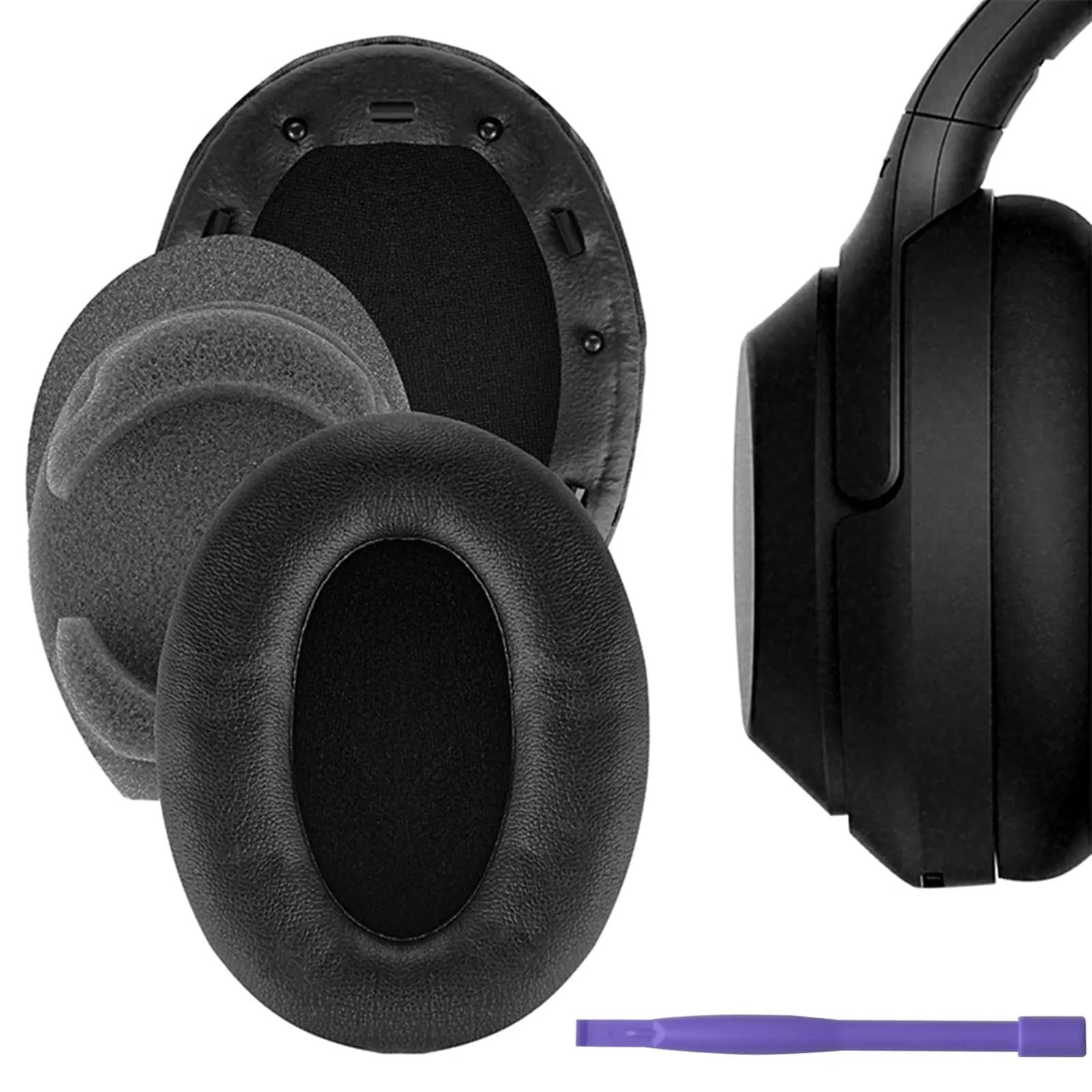Cuscinetti Auricolari Di Ricambio Per Cuffie Sony Wh-1000Xm3, Con Pelle Soft-Touch, Memory Foam Con Isolamento Acustico
