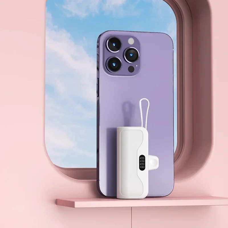 شاحن متنقل صغير محمول ببطارية خارجية باور بانك لأجهزة Apple Samsung Huawei Xiaomi 5