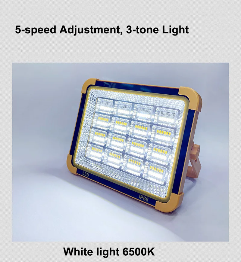 Description Picture 6 of item2000Watt Solar Outdoor Camping Light Portable Lantern Emergency Floodlight USB Tent Work Lamp Flashlight Warnning  Lighting SOS