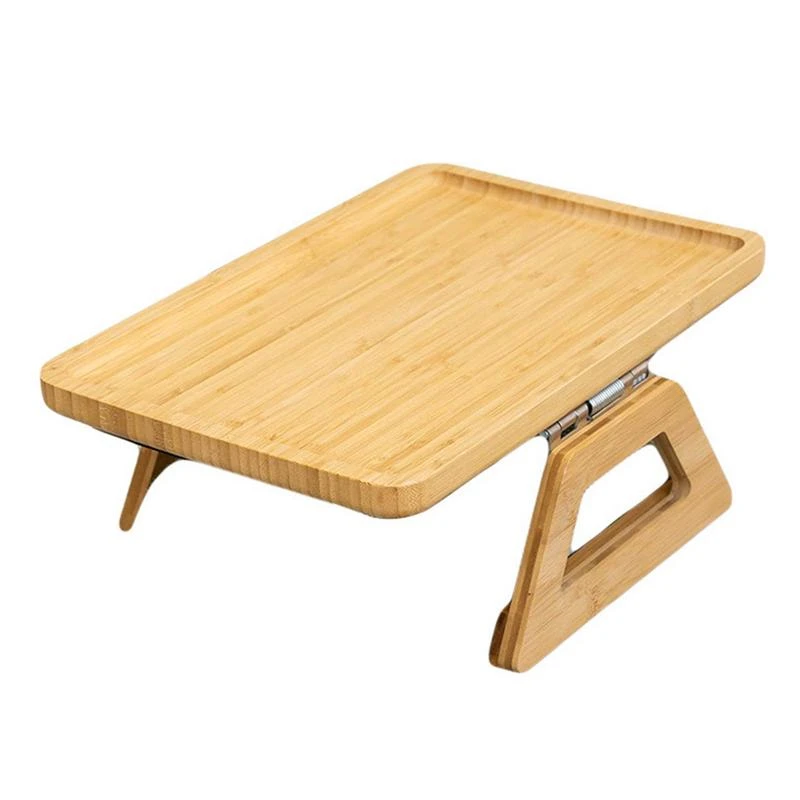 Bandeja de madera de bambú para sofá, bandeja de mesa con Clip para reposabrazos, Ideal para - AliExpress