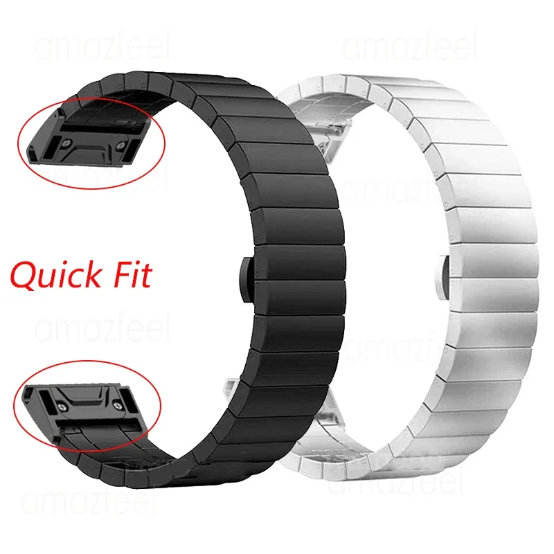 Cinturino In Acciaio Inox QuickFit Per Garmin Fenix 7, 6, 5 E Plus – Look Casual E Robusto