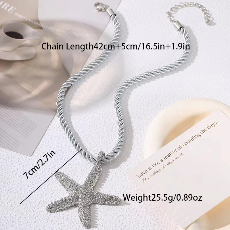 Jewelry Sets 3 Pcs/set Starfish Pendant Necklace Ocean Style Earrings Women