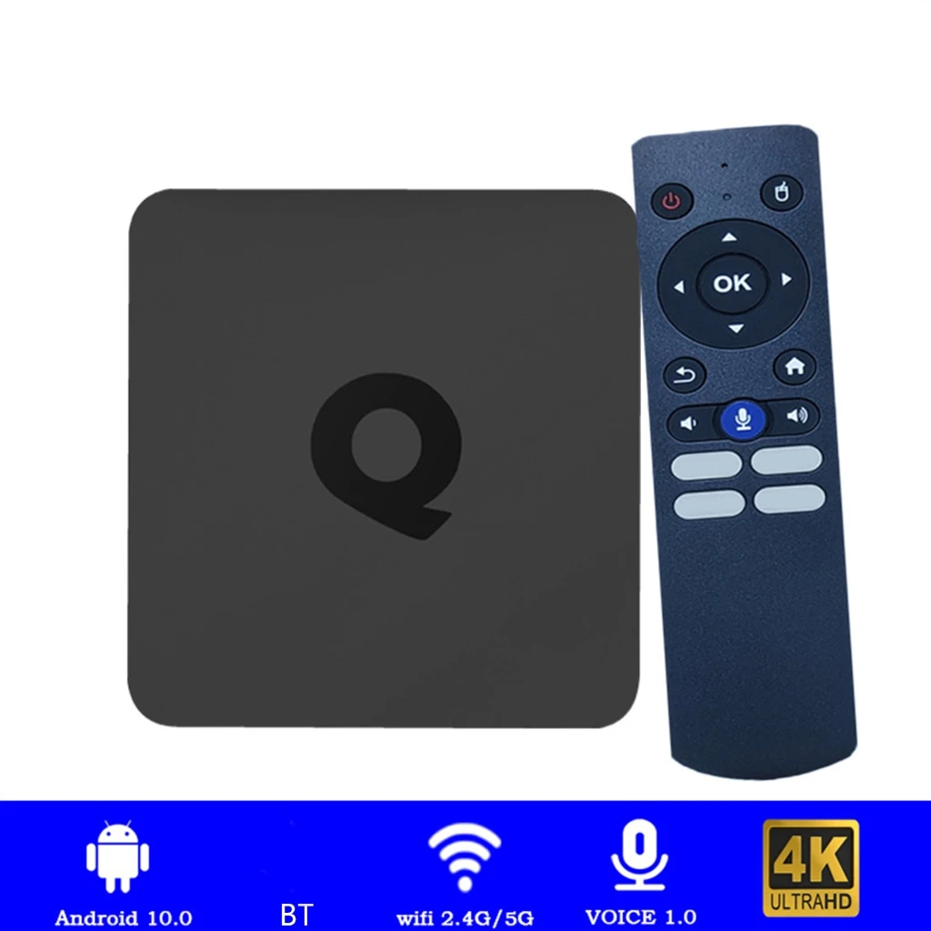 

1Set ATV Q1 H313 Quad Core Dual Wifi 11 TV Box 8GB 16GB 2.4G / 5G BT5.2 4K Hd 1000M Set Top Box Media Player