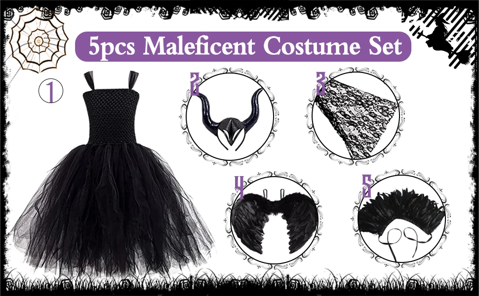 Corna Di Malefica In Lattice Per Halloween - Copricapo Nero Unisex Per Costumi - Foto 5