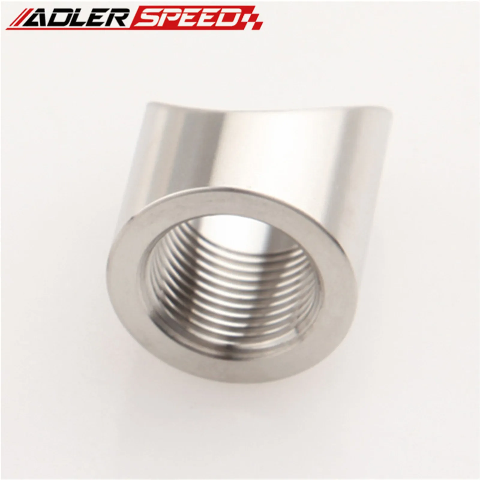 2개 45도 프리커브드 304 스테인리스 스틸 M18 X 1.5 컷 용접 O2 산소 센서 번 18mm X 1.5
