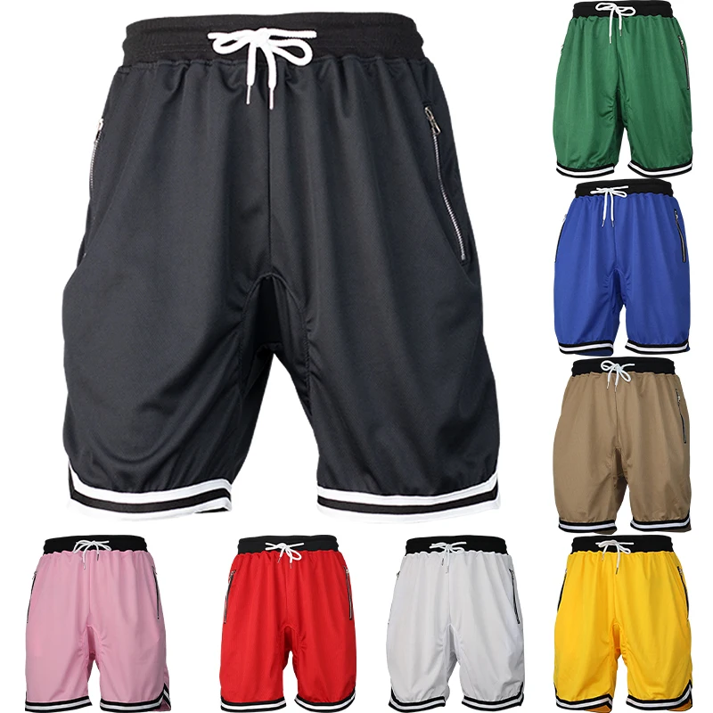 Men's Athletic Basketball Shorts with Zipper Pockets Quick Dry