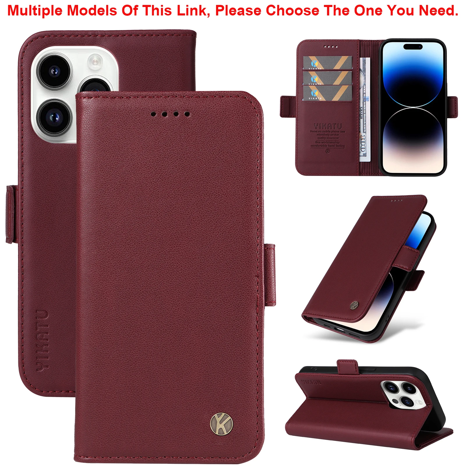 Magnetic Shockproof Flip Wallet Leather Case with RFID Blocking