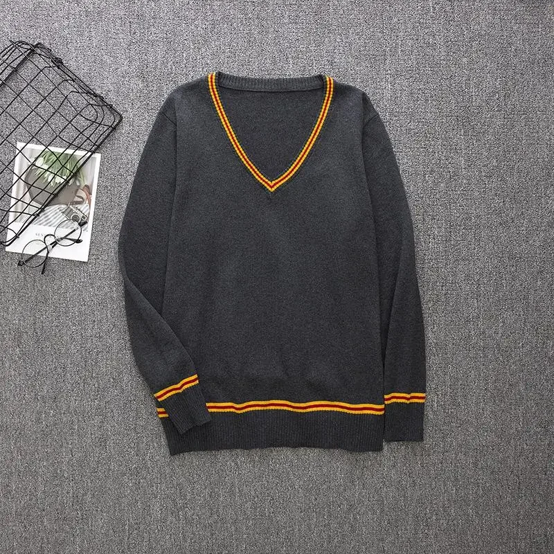 Suéter nuevo 2024 Slytherin Ravenclaw Hufflepuff Suéter de manga larga Cuello en V Ropa de uso diario unisex que combina con todo Disfraces de cosplay