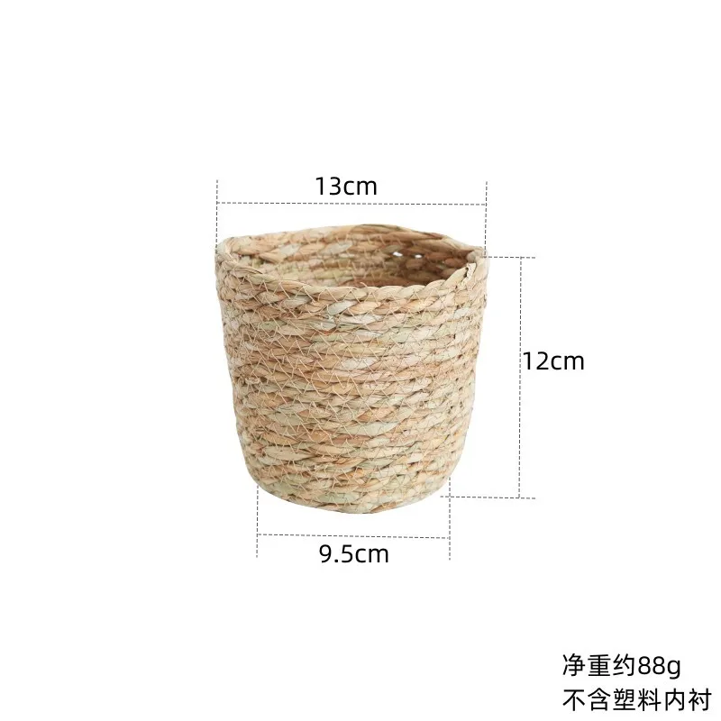 Handcrafted Straw Woven Flower Pot and Storage Basket