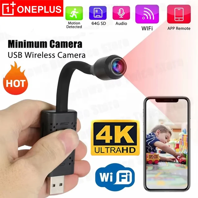 Caméras de surveillance WiFi USB 4K OnePlus, mini-caméras avec objectif flexible, détection de mouvement, enregistreur vidéo, caméscope de sécurité 1