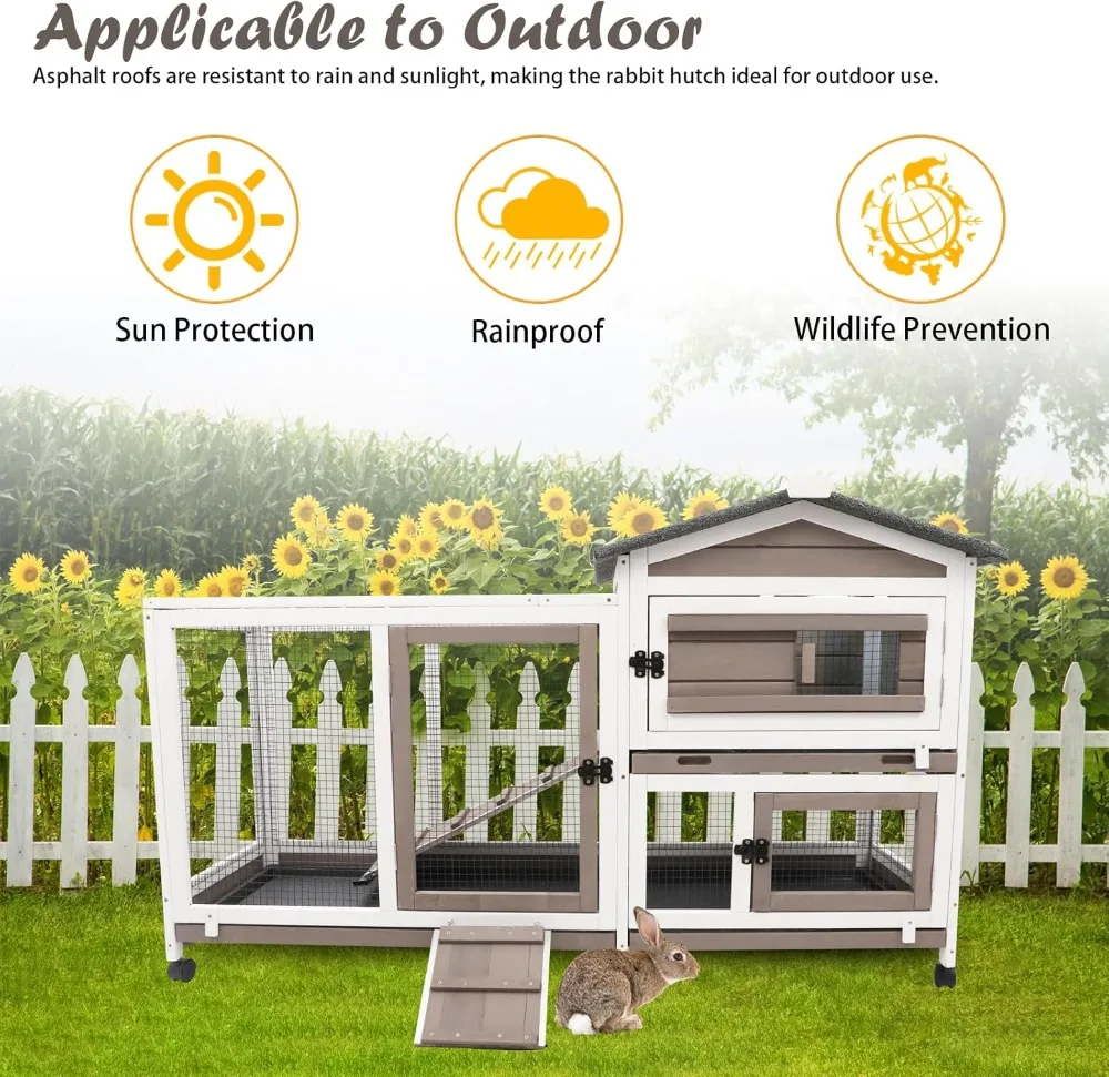 2 Story Rabbit Hutch, Guinea Pig & Small Pets Cage 5