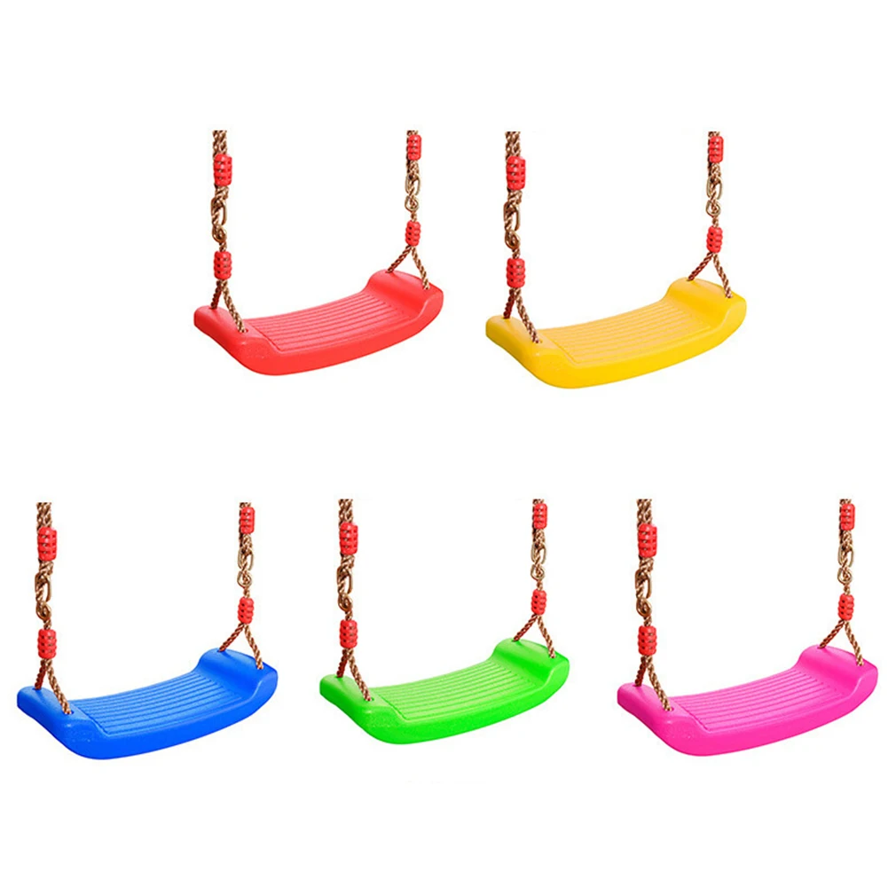 Hanging Seat Toys Height Adjustable Ropes Indoor Outdoor Toys Board Swing Chair Rainbow Curved Board Outdoor Garden Tree Swing 3