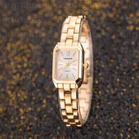 Luxury Top Brand Gold Watches Women Elegant Small Square Dial Ladies Quartz Watch Simple Fashion Female Clock zegarek damski 1