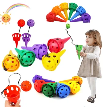 Catch a Ball Set Toy Throw and Catch Ball Cup Game Hand Eye Coordination Training Launcher Baskets Kid Outdoor Indoor Sport Toy 1