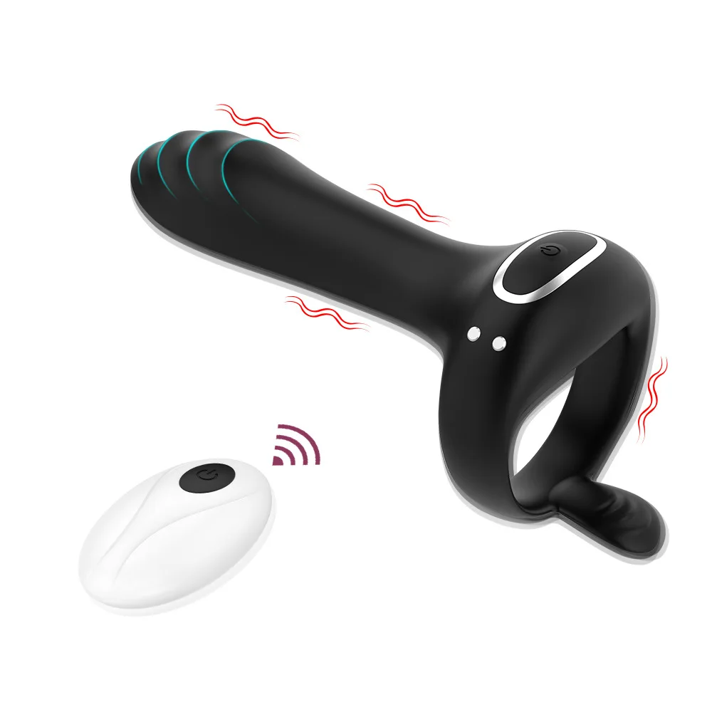 Anello vibratore wireless con APP, anello remoto, doppio blocco, ritardo dello sperma, giocattoli sessuali per adulti per uomo Co_voghion.com
