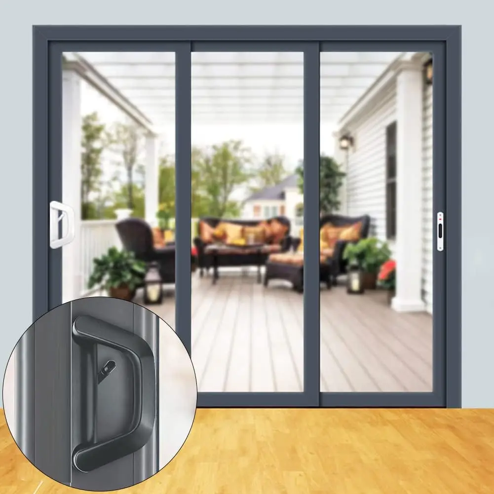 installed patio door handle view