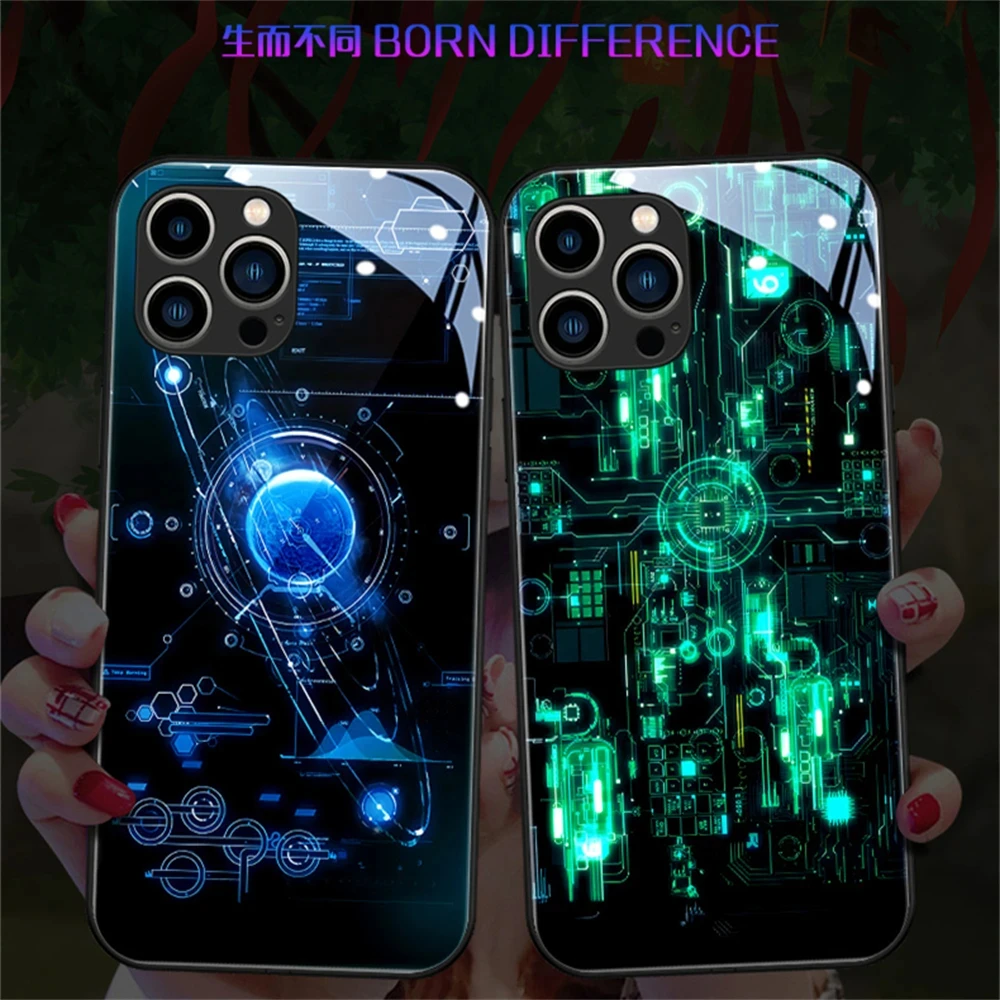 

Circuit Technology Sense LED Calling Light Up Flash Phone Case For iPhone 15 14 13 12 11 Pro Max Mini XS XR SE2020 Glitter Cover