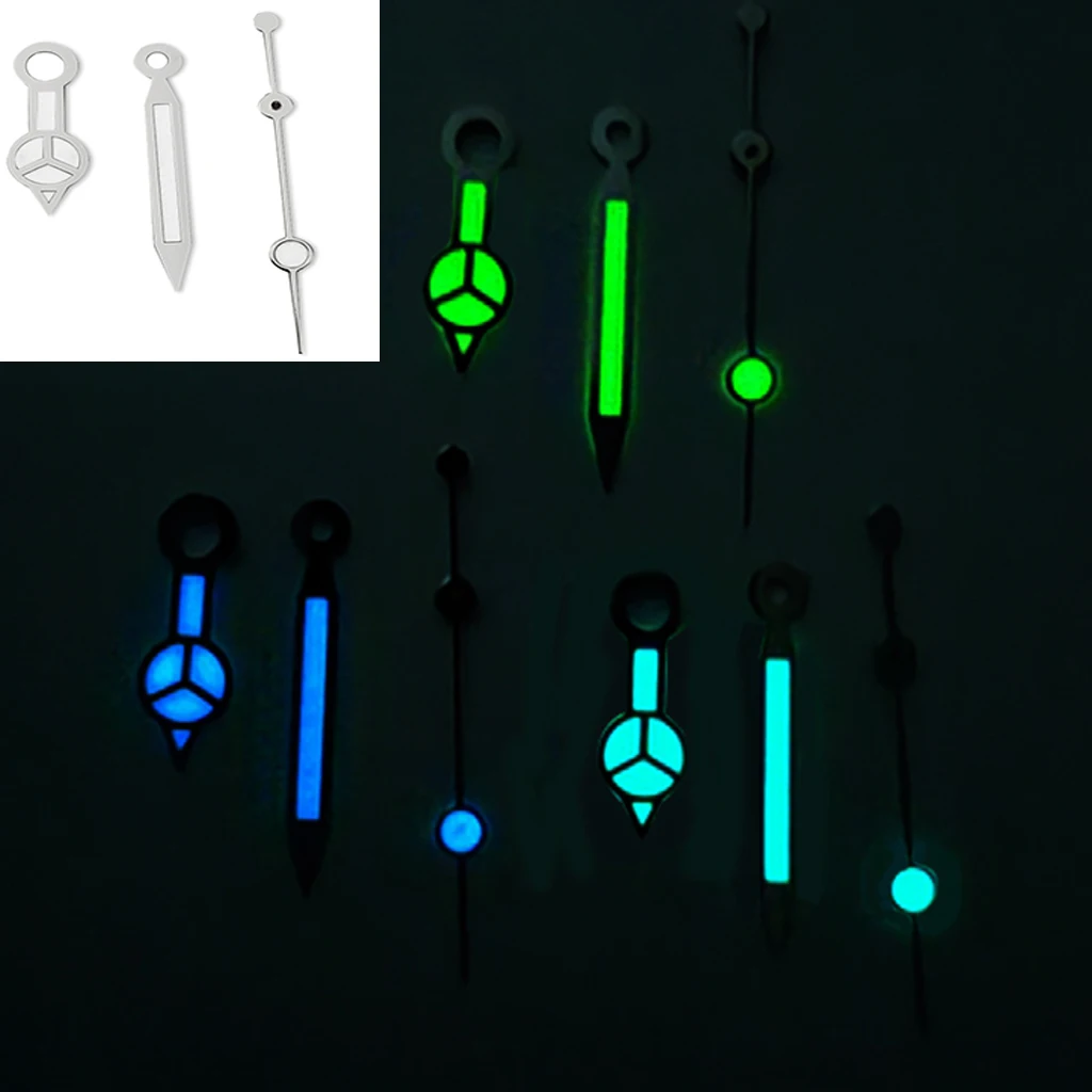 Watch Accessories Hands Silver Green Blue Luminous Fit NH35 NH36 ETA2824 2836 Miyota8205 8215 821A Mingzhu DG2813 3804 Movement