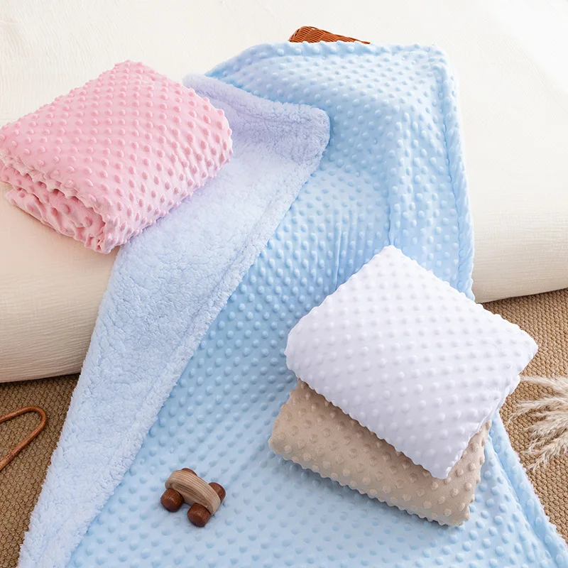 Baby Blanket 80x100CM Soft Warm Cozy Blanket for Babies Solid Color Infant Covering Blanket Beanie Infant Bedding Swaddle - 4