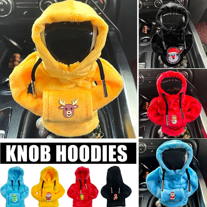 OFBAND Christmas Car Gear Shift Knob Cover - Plush Hoodie For Manual/Automatic Shifter - View #13