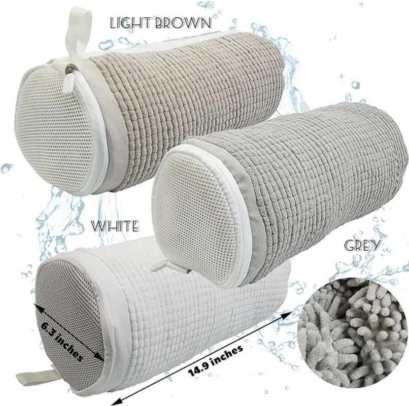 Plush Shoe Wash Bag Side Zipper Shoe Bag for Washing Machine Velvet Lined Shoe Washing Bag Fluffy Fiber Sneaker Laundry Bags 4