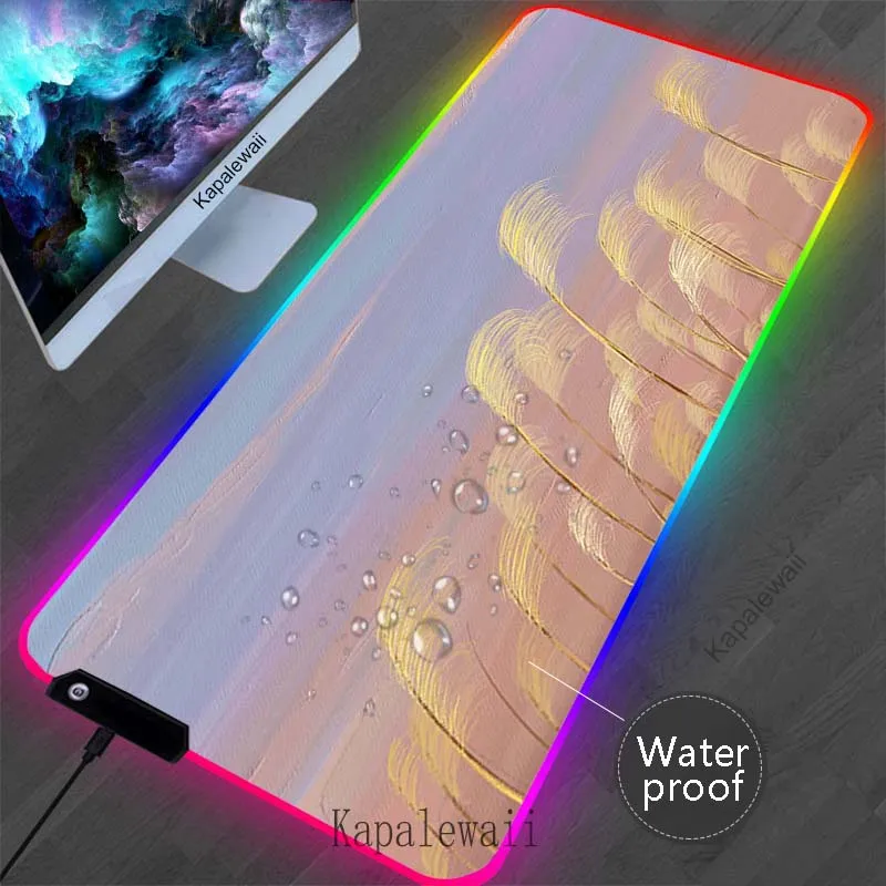 

LED Kawaii painting Mouse Pad RGB Mouse Mat Game Desk Mats Rubber Waterproof Mousepad Keyboard Compute Laptop Notebook Carpet