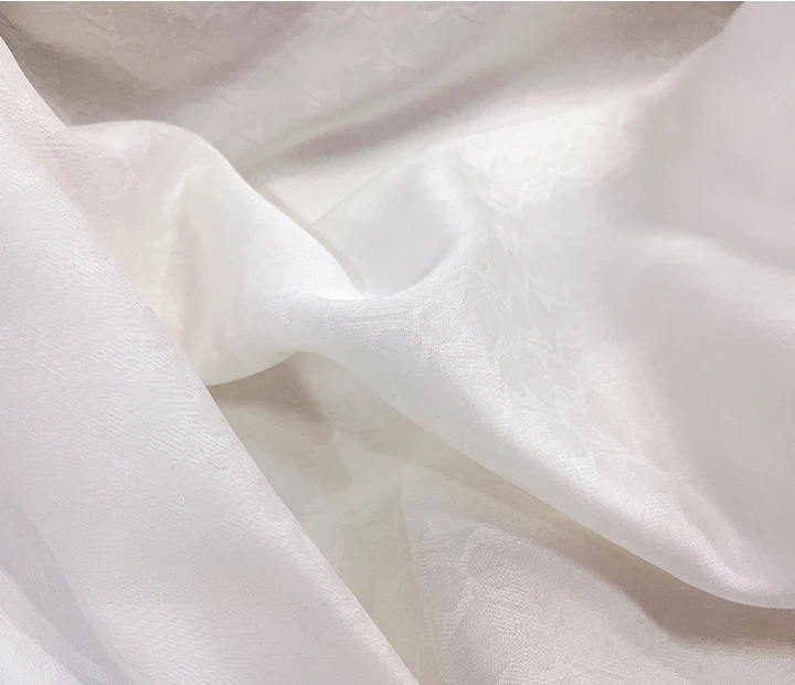 2 meters Off-white Jacquard Cold Cotton Fabric Summer Translucent Shirt Clothing Designer Fabric
