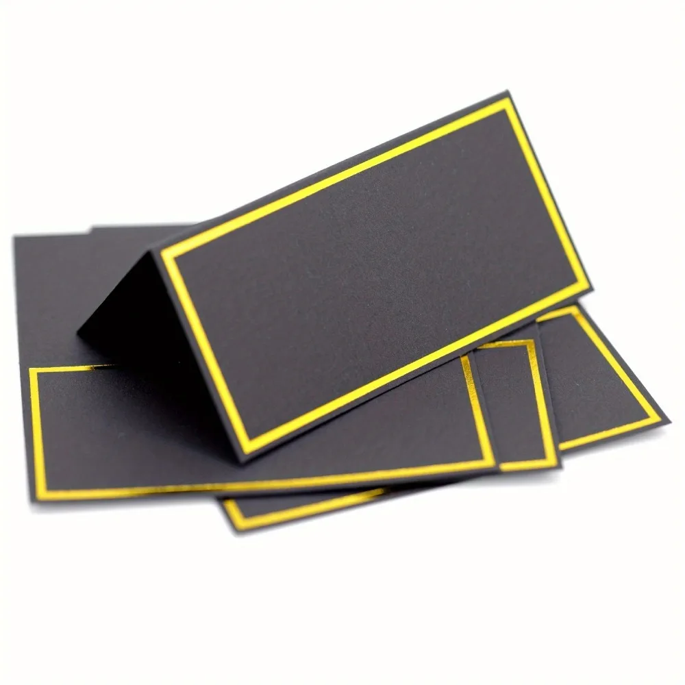 Black Gold Name Place Card 20/50/100pcs Wedding Seating Number Card Table Decor Birthday Party Sign In Dinner Greeting Seat place cards