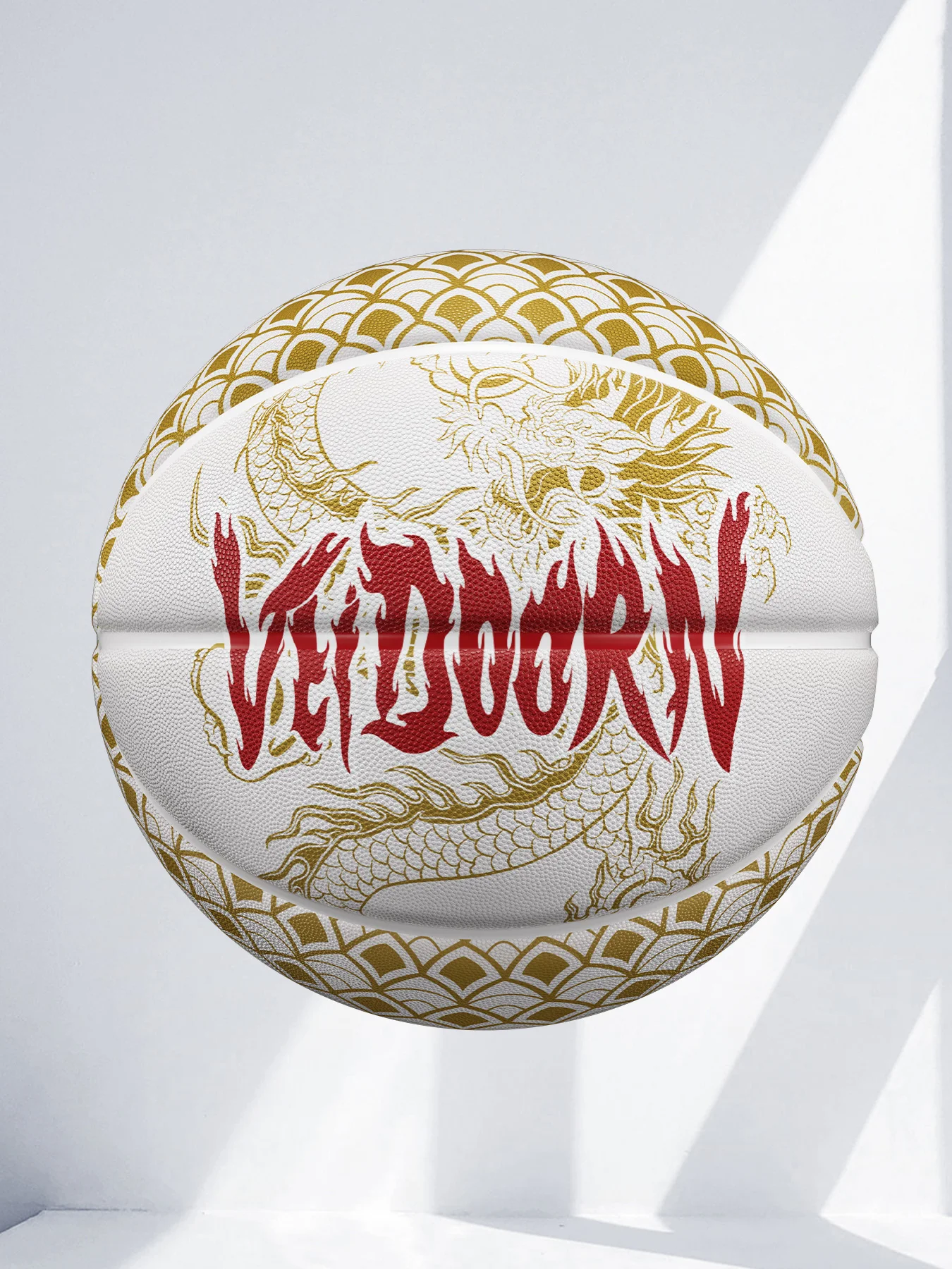 White Gold Rubber Basketball Ball Image 6