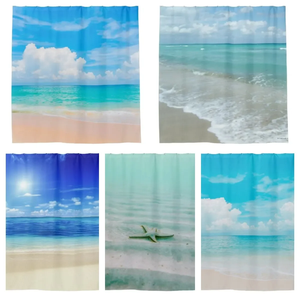

Caribbean Summer Dream Beach Blue Sky White Shower Curtain Bathroom Curtain Hook Shower Curtain cortina de la ducha
