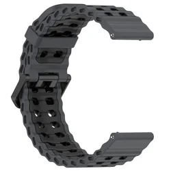 Marine Silicone Strap - Premium Replaceable Sports Bracelet Accessory for CMF Watch Pro 3 (Black Black)