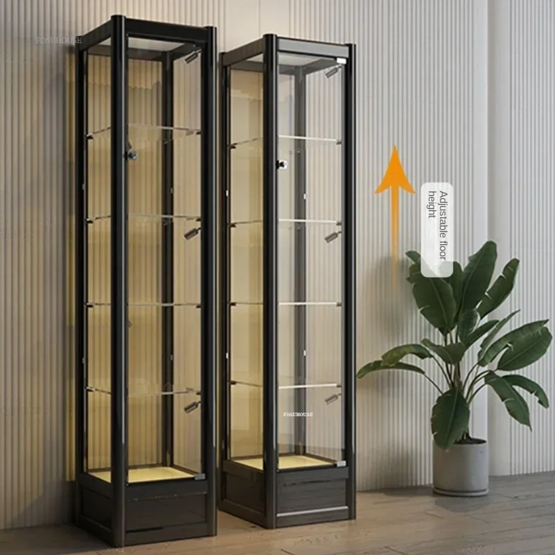 Simple Wine Cabinet Display Cabinet Modern Home Living Room Floor-standing Wine Storage Light Luxury Glass Small CabinetZXC