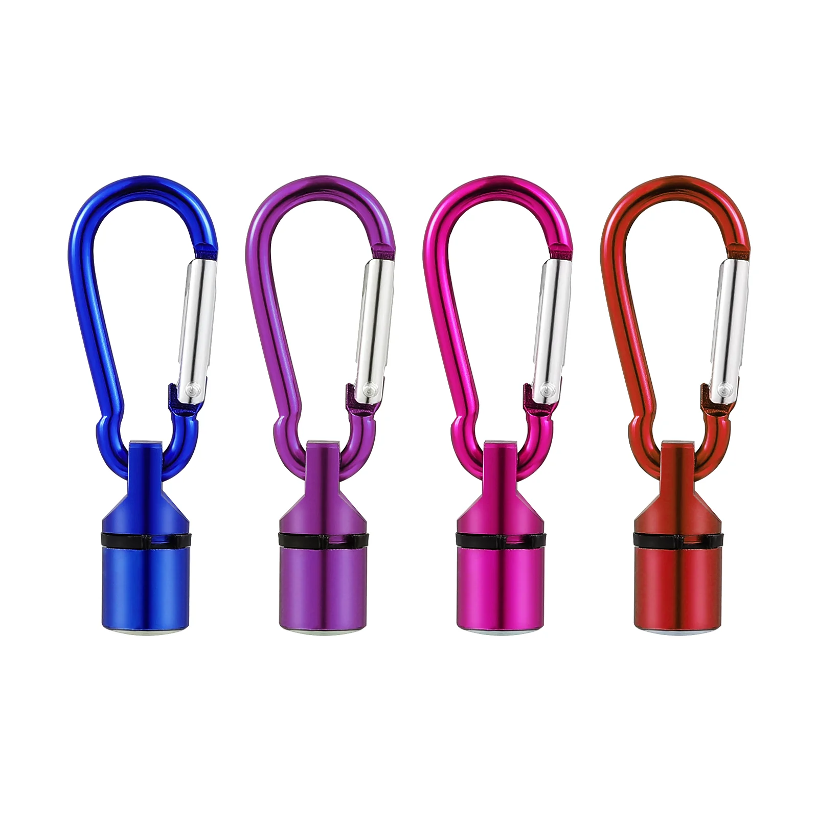 

POPETPOP 4Pcs Portable Aluminum Pet Dog Cat Puppy LED Flashing Blinker Light Safety Collar Tag (Red+Blue+Purple+Pink)