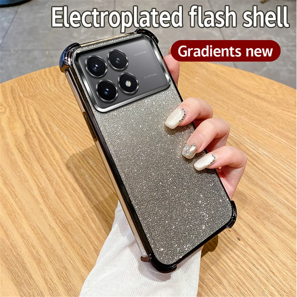 Shockproof Clear Glitter Phone Case - Soft Silicone Cover